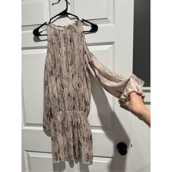 RAMY BROOK Lauren Blush Combo 100% Silk Smocked Waist Dress Small - Picture 3 of 15